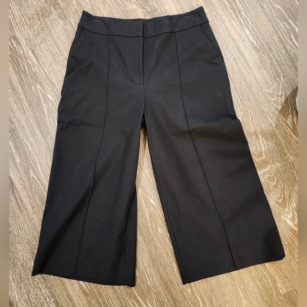Kate Spade‎ Rambling Roses Black Stretch Twill Culotte size 12 New with Tags